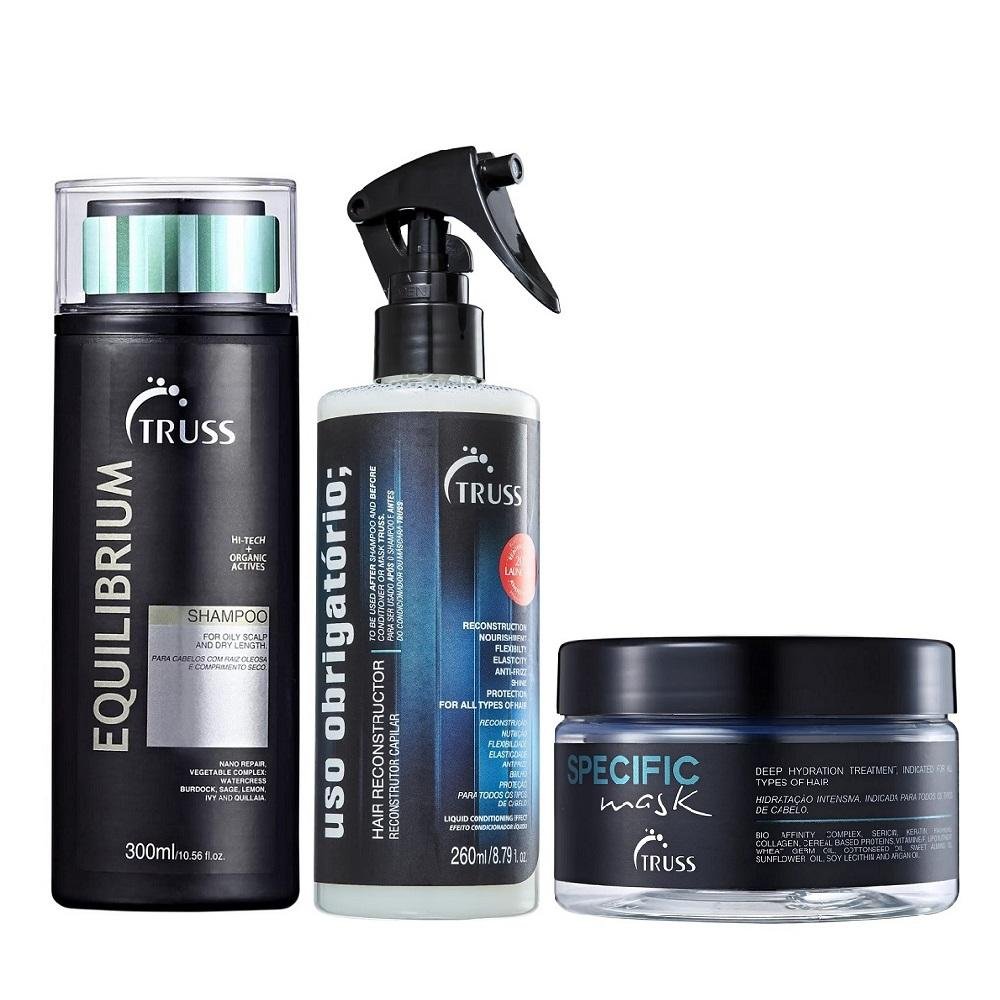 Kit Truss Equilibrium Shampoo 300ml + Uso Obrigatório 260ml + Specific Mask 180g