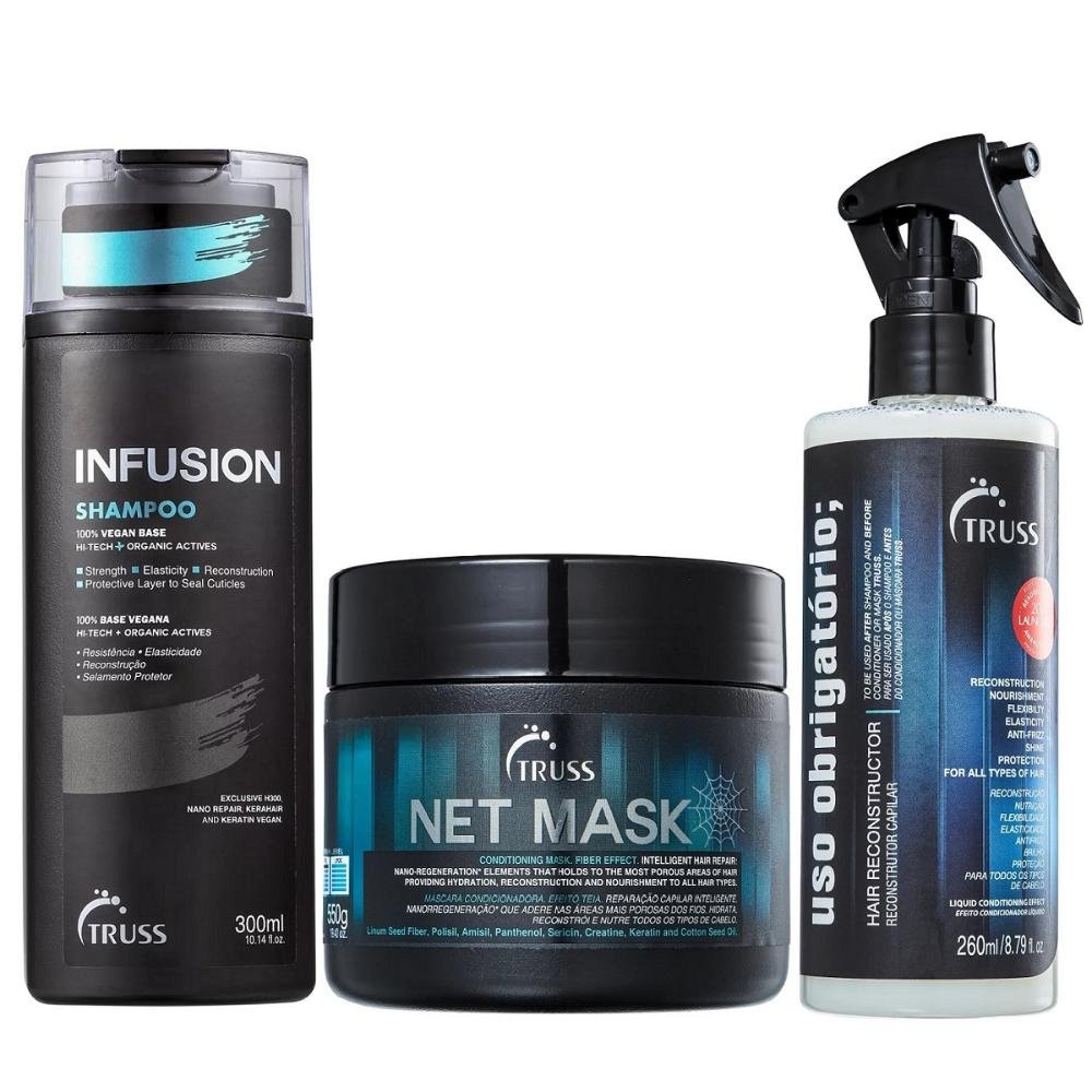 Kit Truss Infusion Shampoo 300ml + Net Mask 550g + Uso Obrigatório 260ml