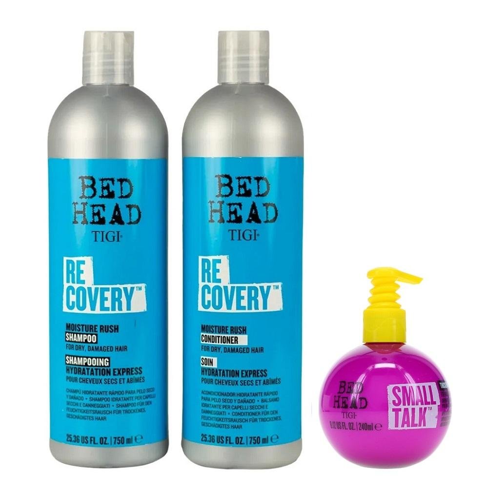 Kit Tigi Bed Head - Shampoo Recovery 750ml + Condicionador Recovery 750ml + Small Talk 240ml ÚNICO 1