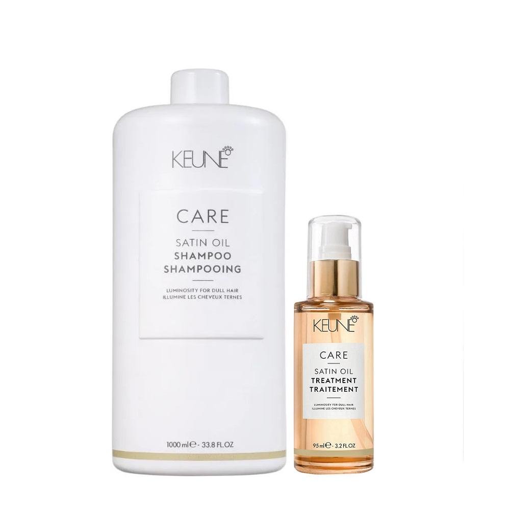 Kit Keune Satin Oil Shampoo 1000ml + Óleo 95ml ÚNICO 1