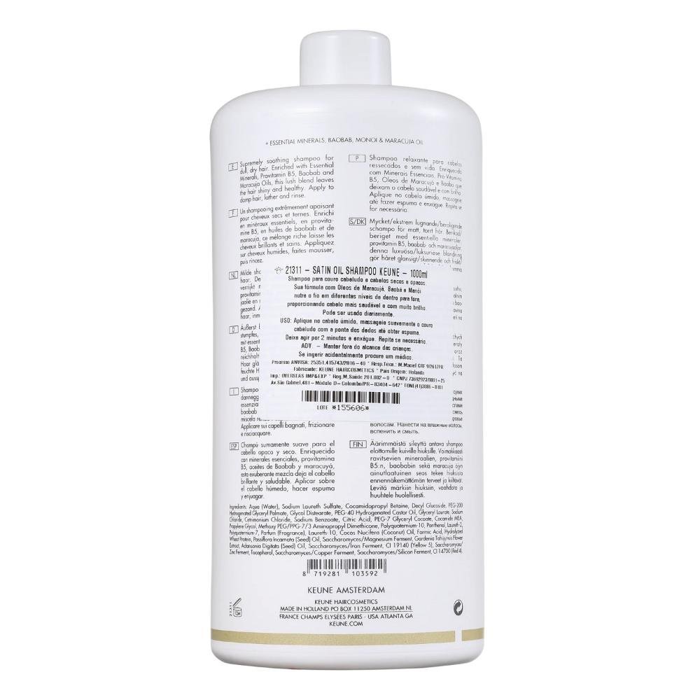 Kit Keune Care Satin Oil Shampoo 1000ml e Condicionador 1000ml + Válvulas Pump ÚNICO 3