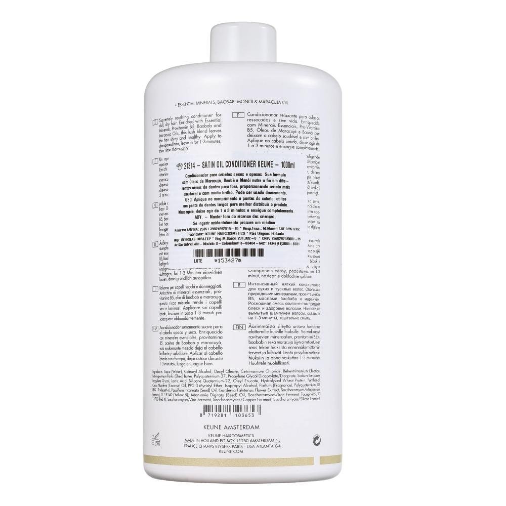 Kit Keune Care Satin Oil Shampoo 1000ml e Condicionador 1000ml + Válvulas Pump ÚNICO 4