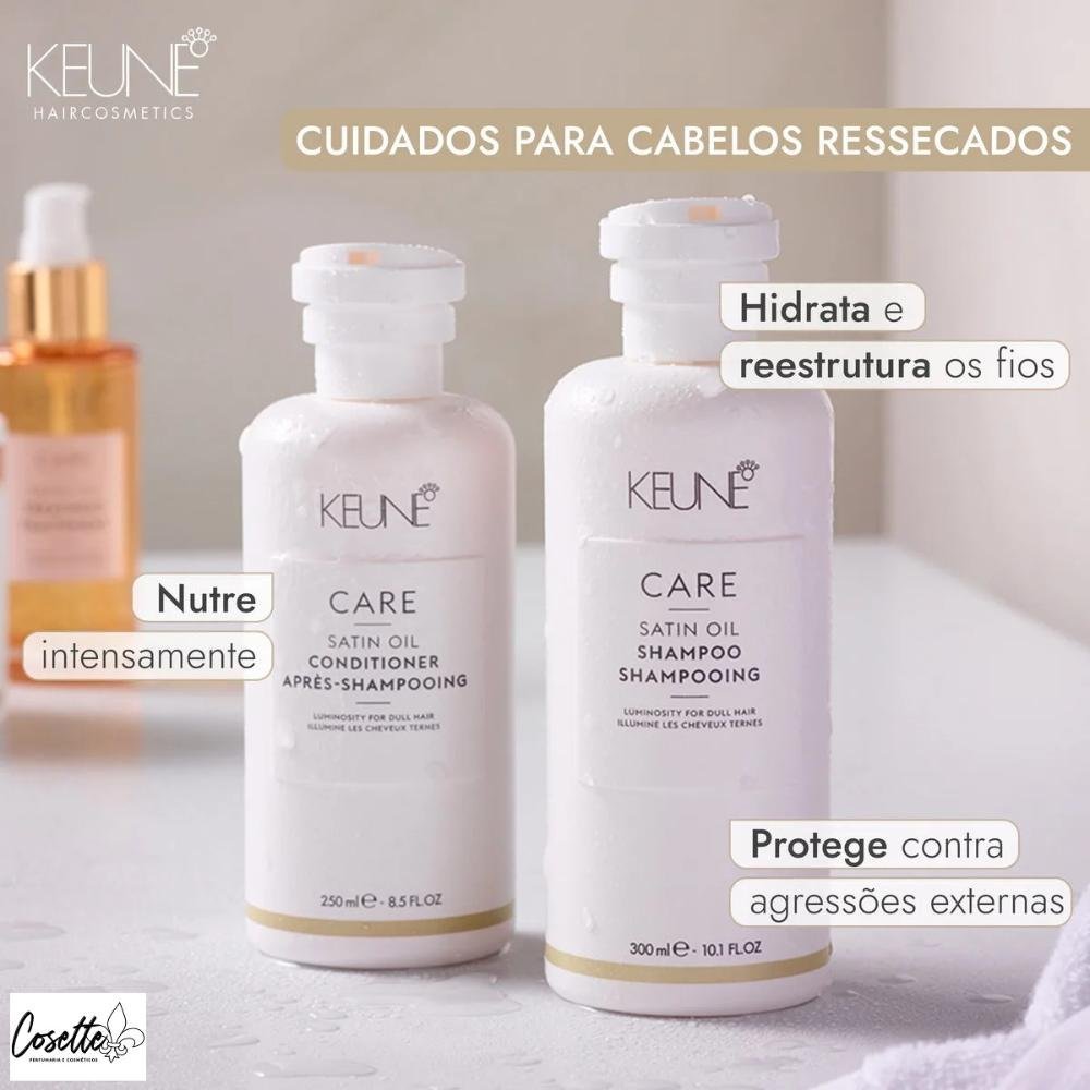 Kit Keune Care Satin Oil Shampoo 1000ml e Condicionador 1000ml + Válvulas Pump ÚNICO 7
