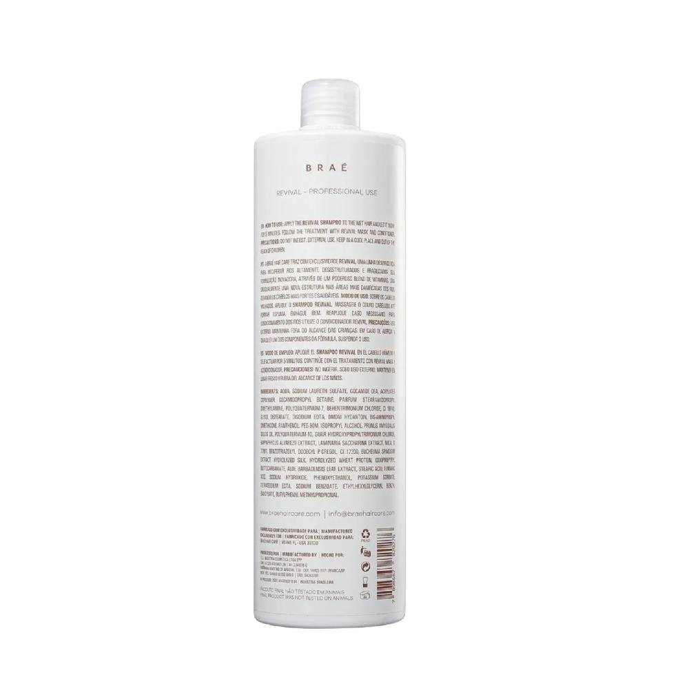 Kit Braé Revival - Shampoo 1L + Condicionador 1L + Máscara 500g + Óleo Gorgeous 60ml ÚNICO 2
