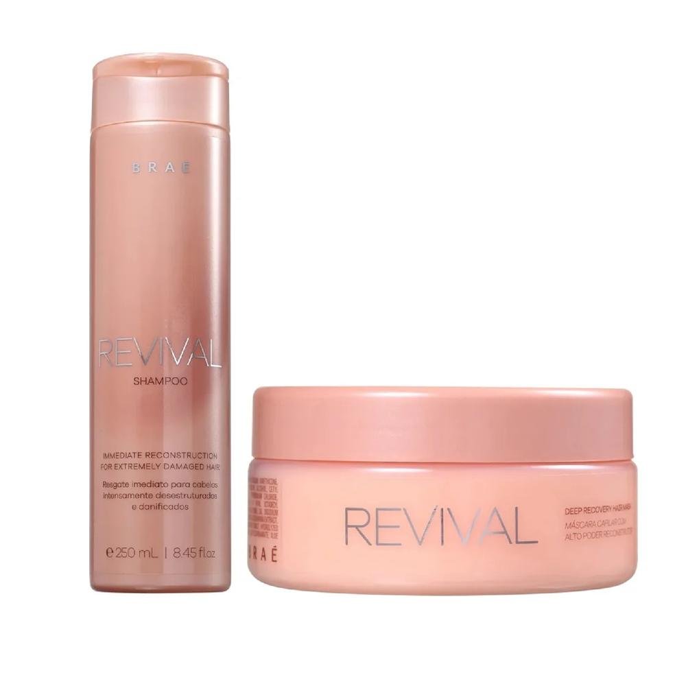 Kit Braé Revival - Shampoo 250ml + Máscara 200g ÚNICO 1