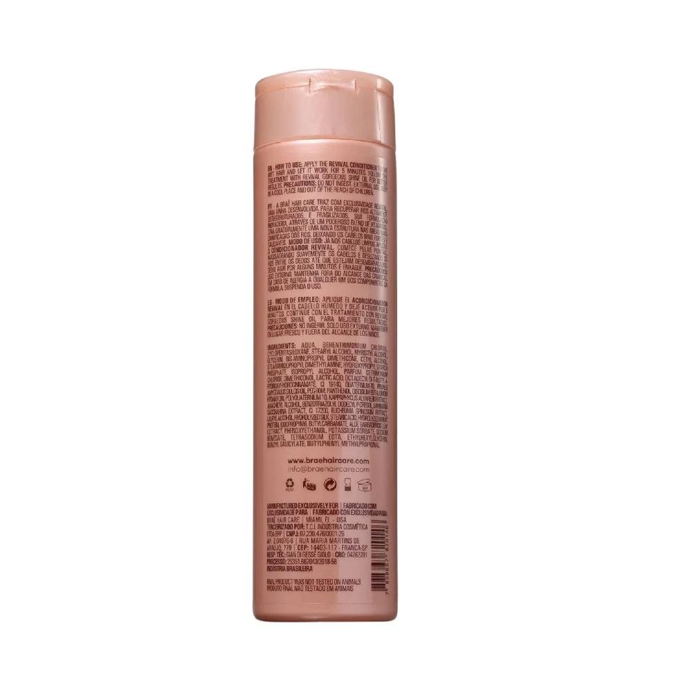 Kit Braé Revival - Shampoo 250ml + Condicionador 250ml + Máscara 200g + Óleo Gorgeous Shine 60ml ÚNICO 3
