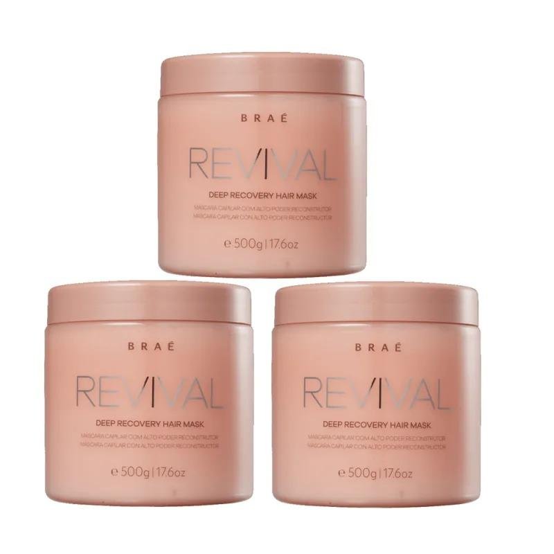 Kit Braé Revival - 3 unidades Máscaras 500g ÚNICO 1