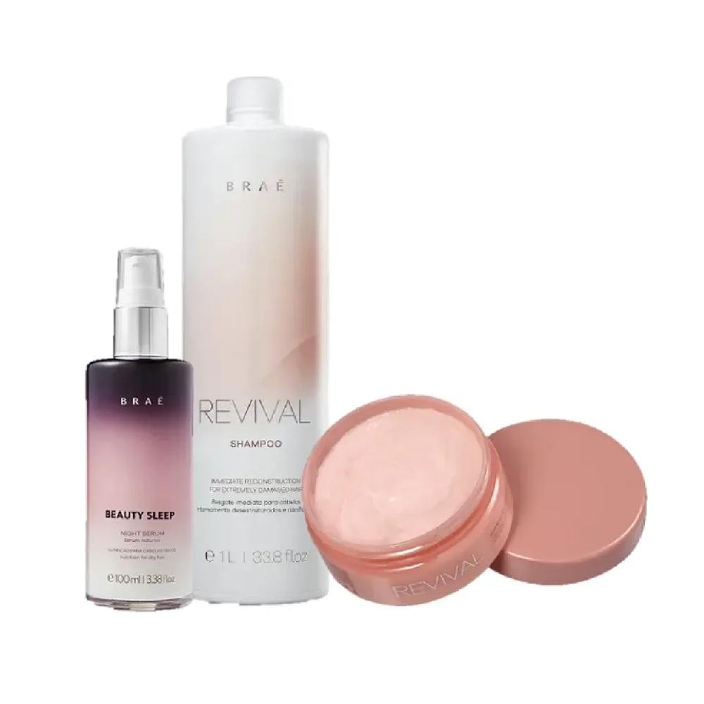 Kit Revival - Shampoo 1L + Máscara 200g + Beauty Sleep 100ml ÚNICO 1