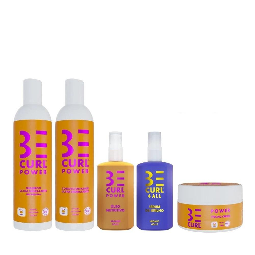 Kit Be Curl Oil Power Brilho e Definição Cabelos Crespos e Afro (5 Produtos)