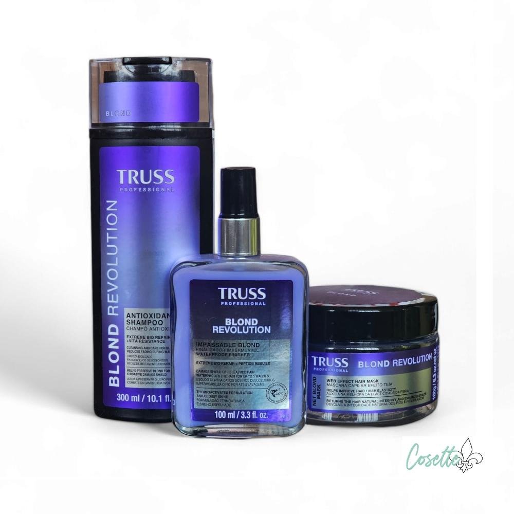 Kit Truss Blond Revolution Shampoo 300ml + Máscara 180g + Finalizador 100ml ÚNICO 1