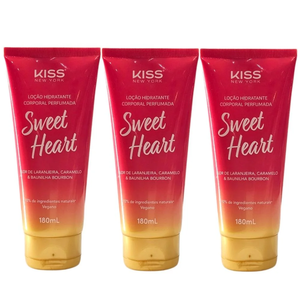 Kit Kiss New York Sweet Heart - Loção Hidratante Corporal 180ml - 3 Unidades ÚNICO 2