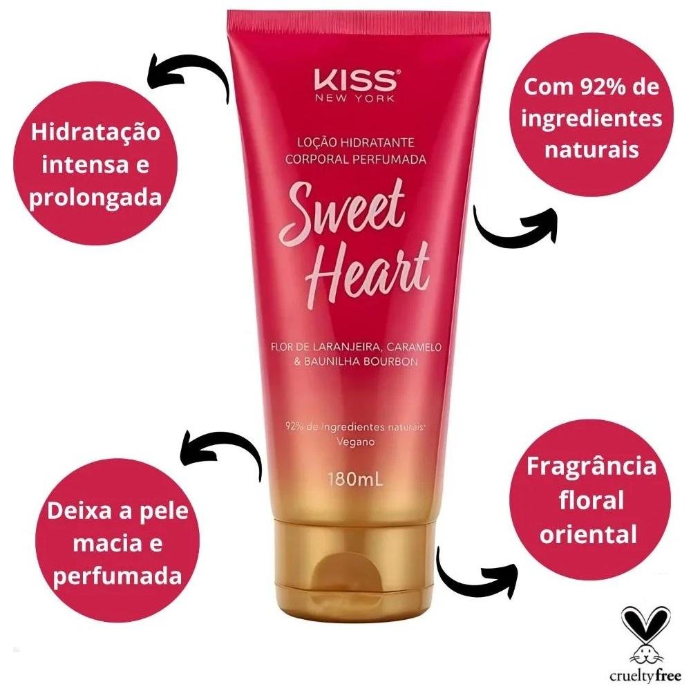 Kiss New York Sweet Heart - Loção Hidratante Corporal 180ml ÚNICO 1