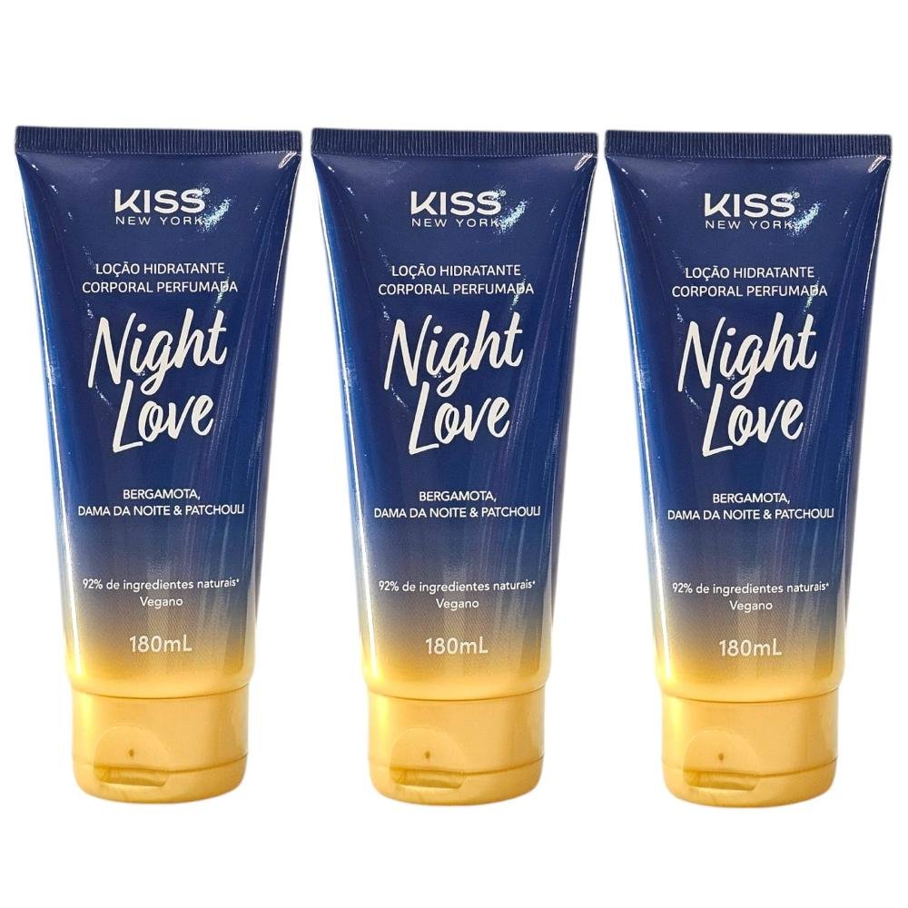 Kit Kiss New York Night Love - Loção Hidratante Corporal 180ml - 3 Unidades ÚNICO 1