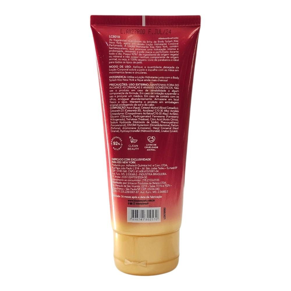 Kiss New York Lady in Red - Loção Hidratante Corporal 180ml ÚNICO 2