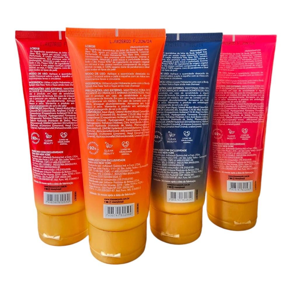 Kit Kiss New York Fragrâncias - Loção Corporal Hidratante (4 Unidades) ÚNICO 2