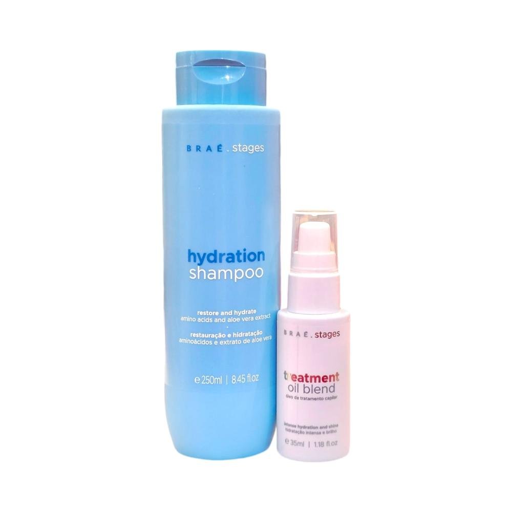 Kit Braé Stages Hydration - Shampoo 250ml + Treatment Oil 35ml ÚNICO 1
