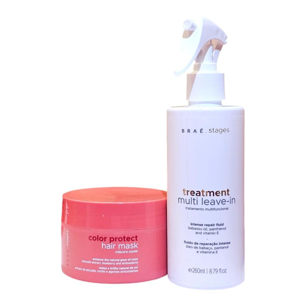 Kit Braé Stages Color Protect - Máscara 200g + Treatment Leave-In Spray 260ml