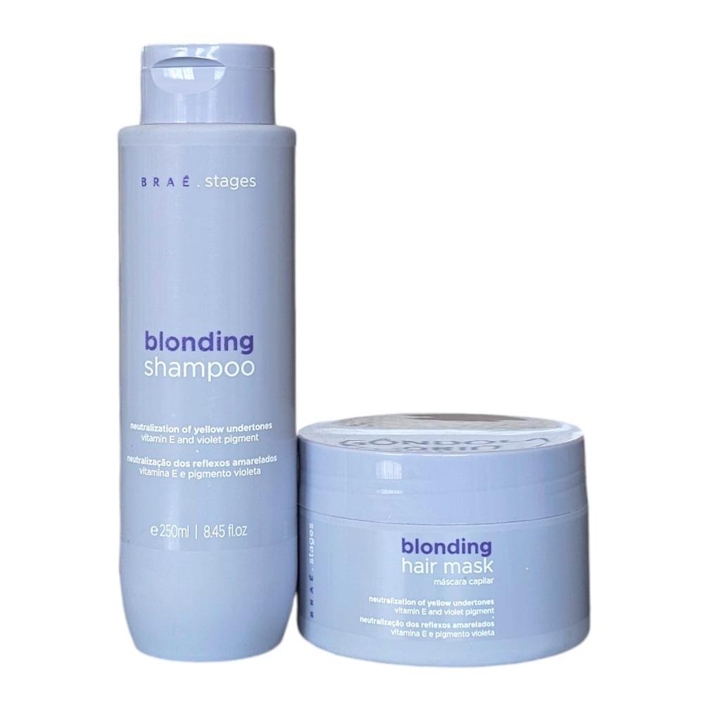 Kit Braé Stages Blonding - Shampoo 250ml + Máscara 200g ÚNICO 1