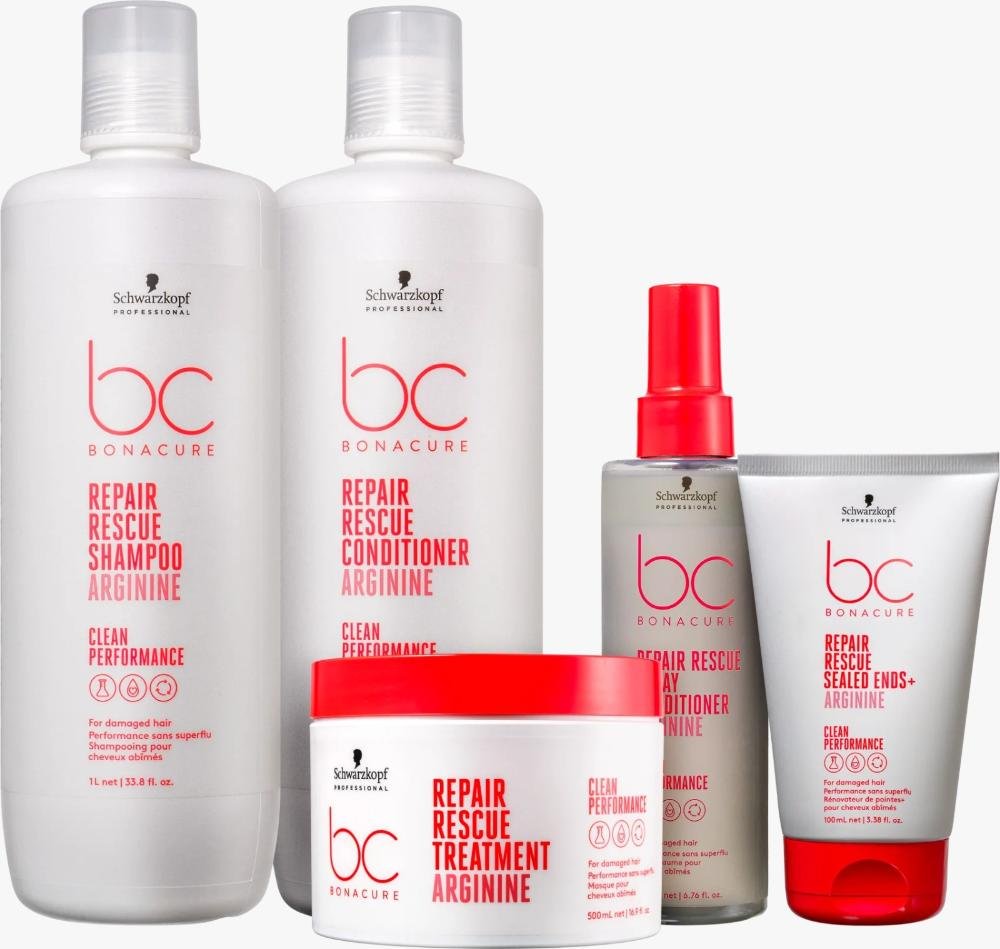 Kit BC Bonacure Schwarzkopf Repair Rescue: A Solução Completa para Cabelos Danificados (5 Produtos) ÚNICO 1