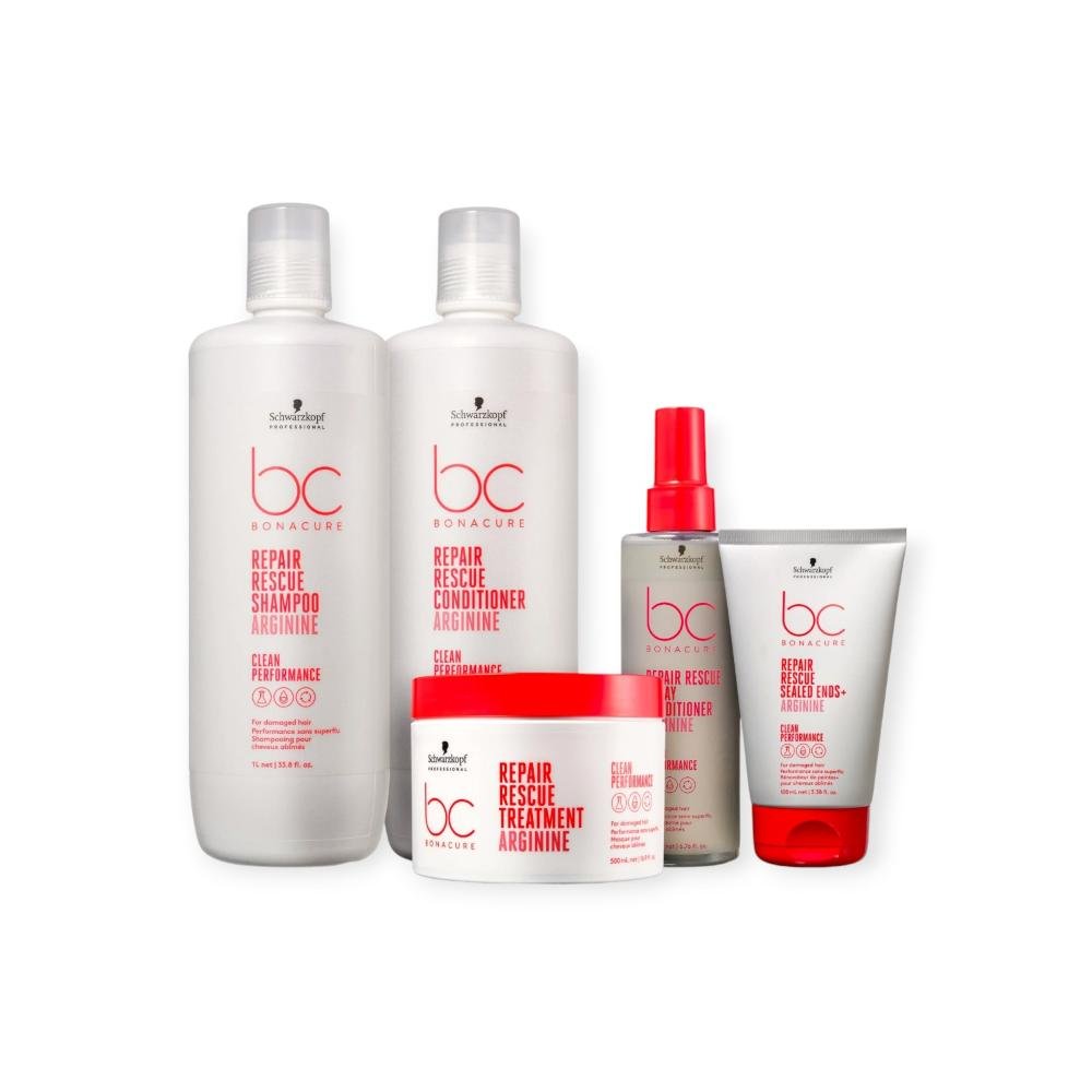Kit BC Bonacure Schwarzkopf Repair Rescue: A Solução Completa para Cabelos Danificados (5 Produtos) ÚNICO 10