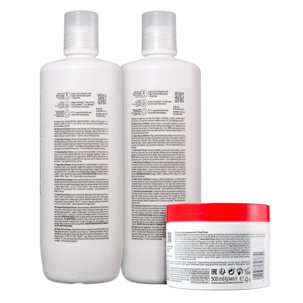 Kit BC Bonacure Schwarzkopf Repair Rescue - Shampoo 1L + Condicionador 1L + Máscara 500g ÚNICO 2