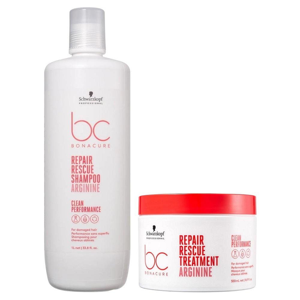  Kit BC Bonacure Schwarzkopf Repair Rescue - Shampoo 1L + Máscara 500g ÚNICO 1