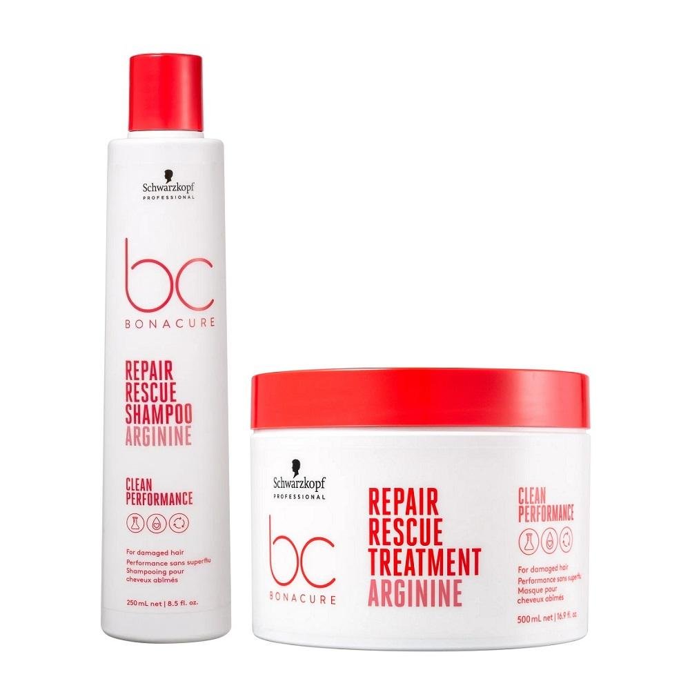  Kit BC Bonacure Schwarzkopf Repair Rescue - Shampoo 250ml + Máscara 500g ÚNICO 1