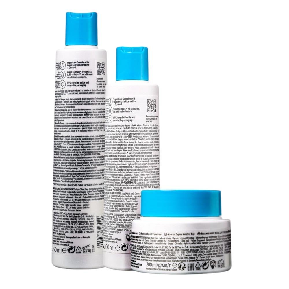 Kit Schwarzkopf BC Bonacure Moisture Kick - Shampoo 250ml + Condicionador 200ml + Máscara 200g ÚNICO 2