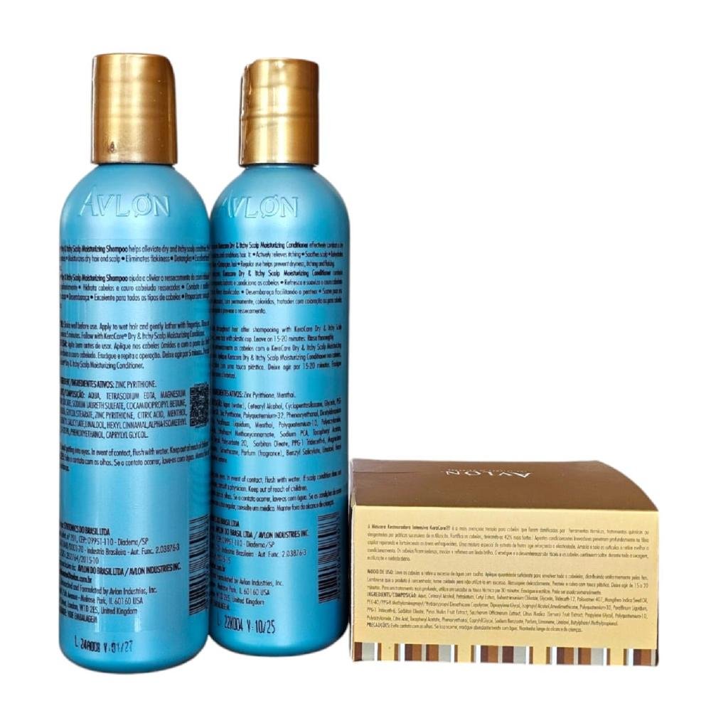 Kit Avlon Keracare Dry & Itchy Scalp Shampoo 240ml + Condicionador 240ml + Restorative Máscara 180g ÚNICO 2