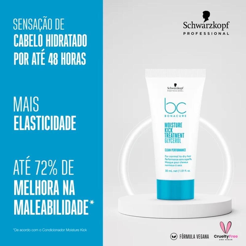Kit Schwarzkopf BC Clean Performance Moisture Kick - Shampoo 250ml + Curl Bounce 150ml ÚNICO 3