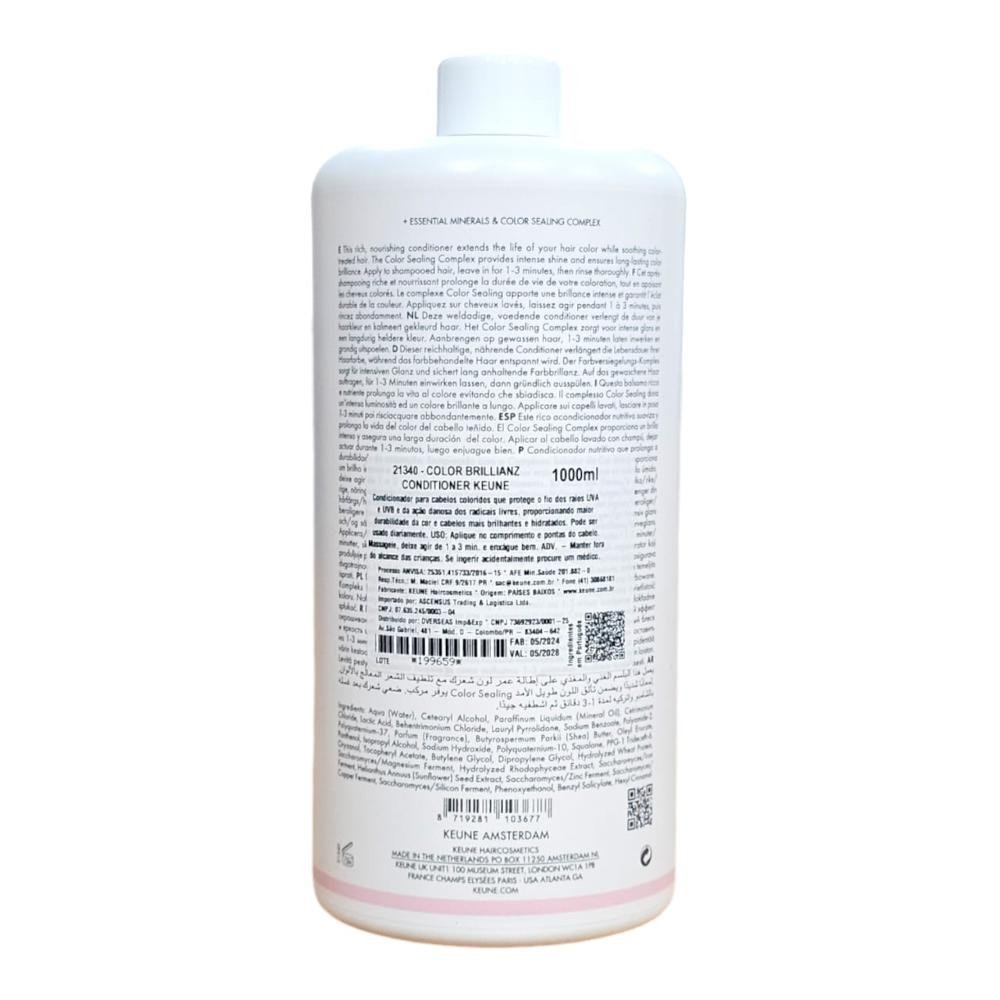 Kit Keune Color Brillianz - Shampoo 1L + Máscara 500ml + Válvula Pump ÚNICO 2