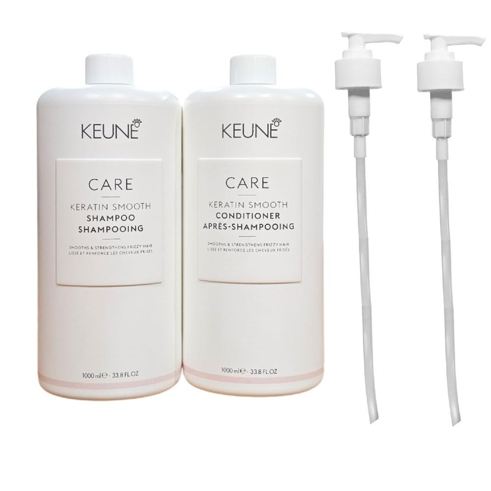 Kit Keune Keratin Smooth - Shampoo 1L + Condicionador 1L + Válvula
