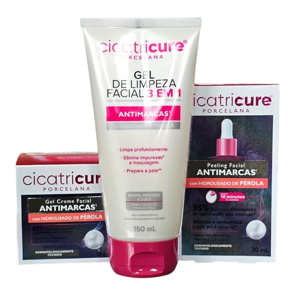 Kit Cicatricure Porcelana Antimarcas (3 Produtos) ÚNICO 1