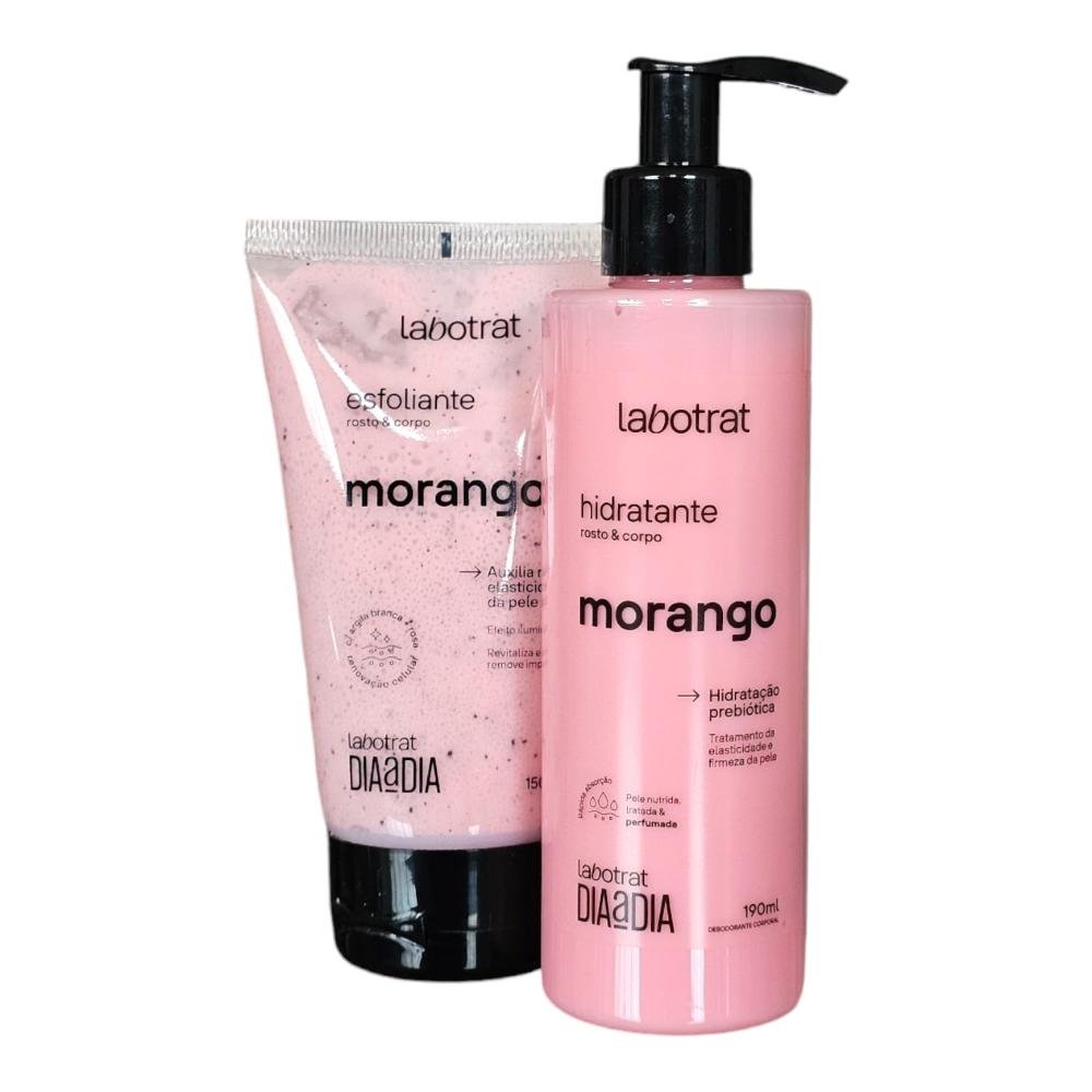 Kit Labotrat Dia a Dia Morango - Hidratante 190ml + Esfoliante 150g ÚNICO 1