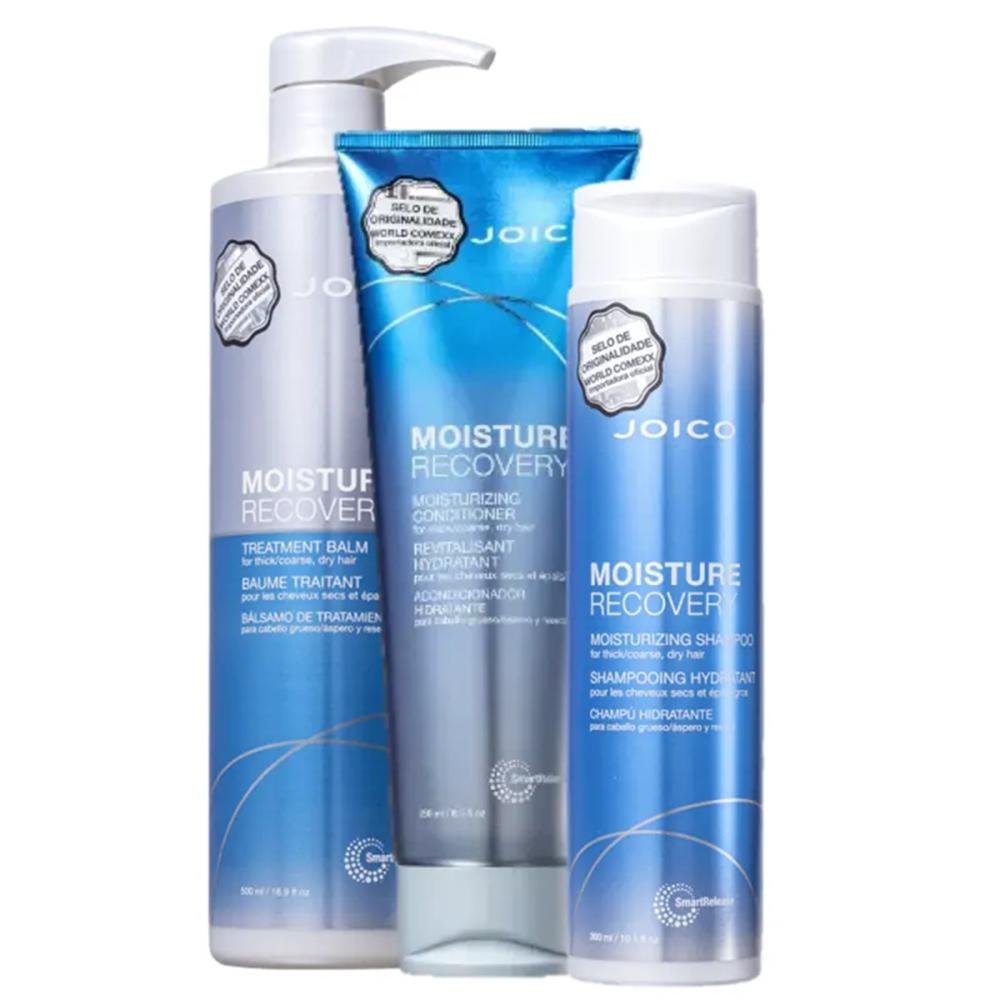 Kit Joico Moisture Recovery - Treatment Balm 500ml + Shampoo 300ml + Condicionador 250ml