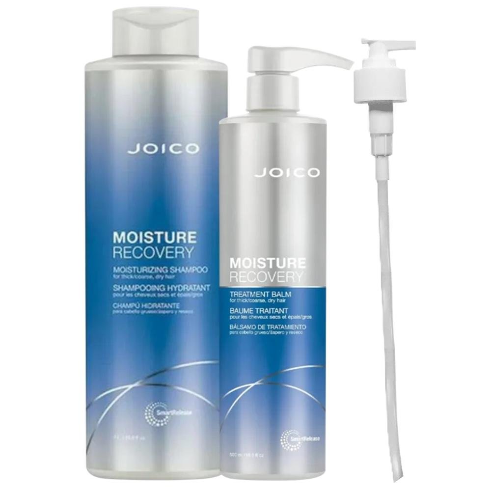 Kit Joico Moisture Recovery - Shampoo 1L + Treatment Balm 500ml + Válvula Pump