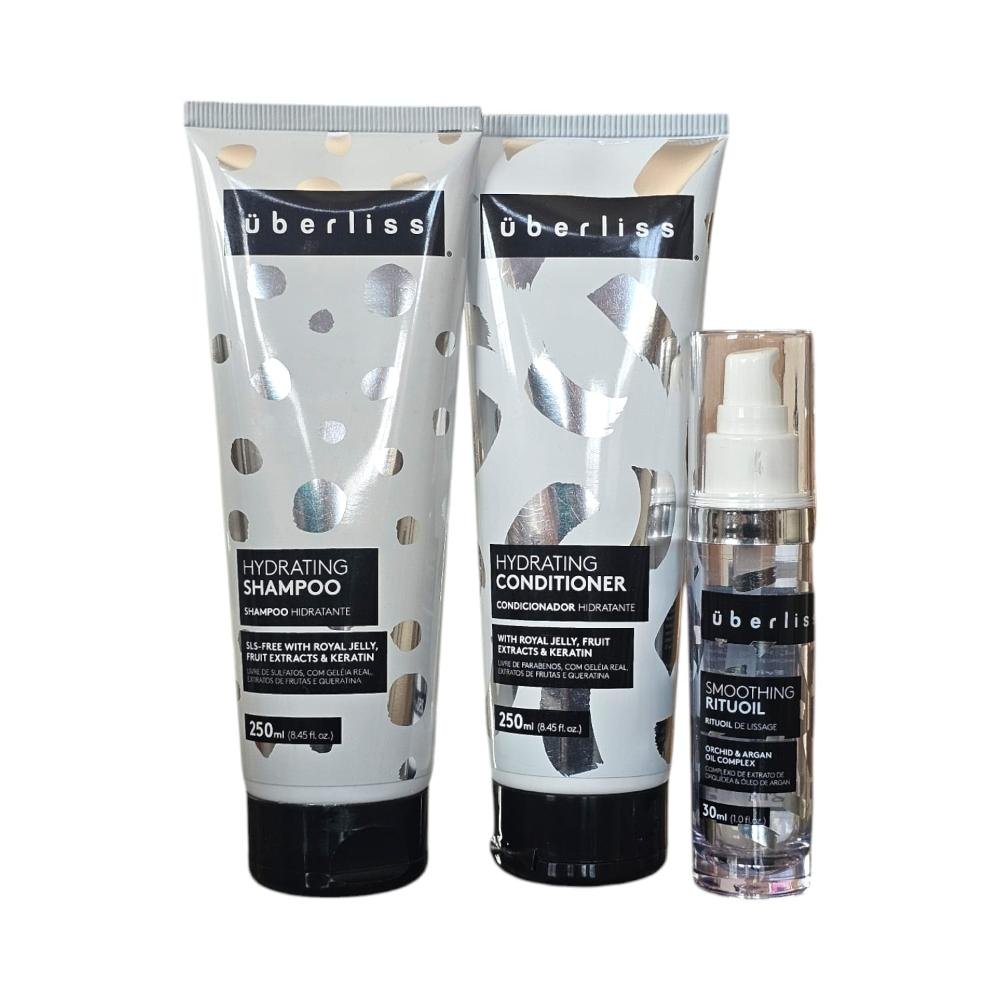 Kit Avlon Uberliss Hydrating - Shampoo 250ml + Condicionador 250ml + Smoothing Rituoil 30ml ÚNICO 1
