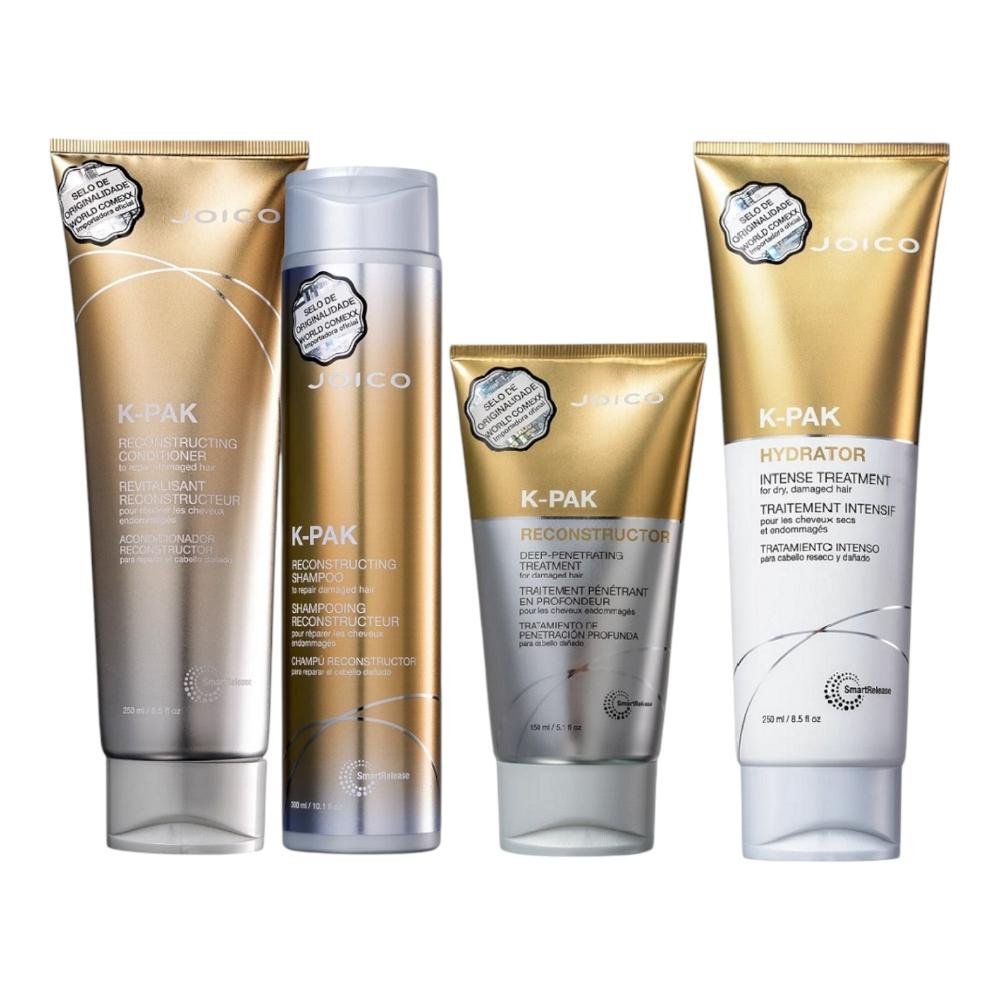 Kit Joico K-Pak - Shampoo 300ml + Condicionador 250ml + Hydrator 250ml + Deep Penetrating 150ml