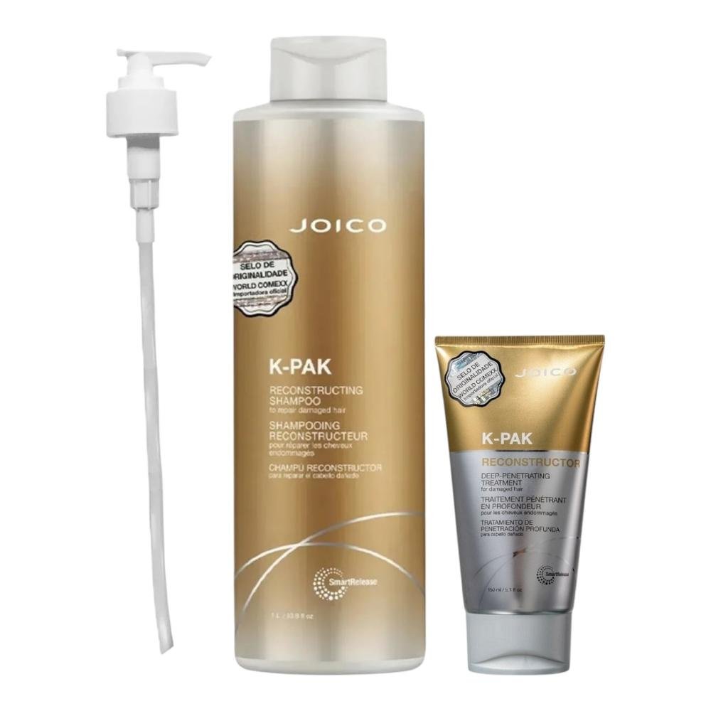 Kit Joico K-Pak - Shampoo 1L + Máscara Deep 150ml + Válvula Pump