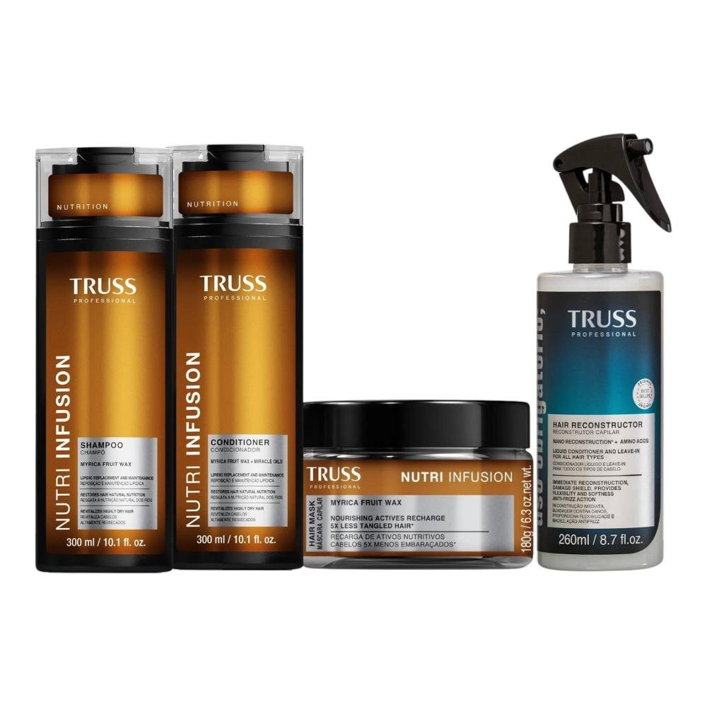 Kit Truss Nutri Infusion - Shampoo 300ml + Condicionador 300ml + Máscara 180g + Uso Obrigatório Spray 260ml ÚNICO 1