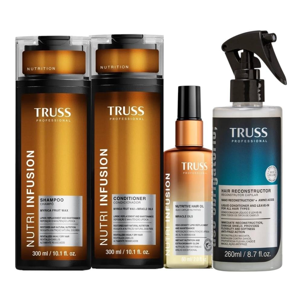 Kit Truss Nutri Infusion - Shampoo 300ml + Condicionador 300ml + Óleo 60ml + Uso Obrigatório Spray 260ml ÚNICO 1