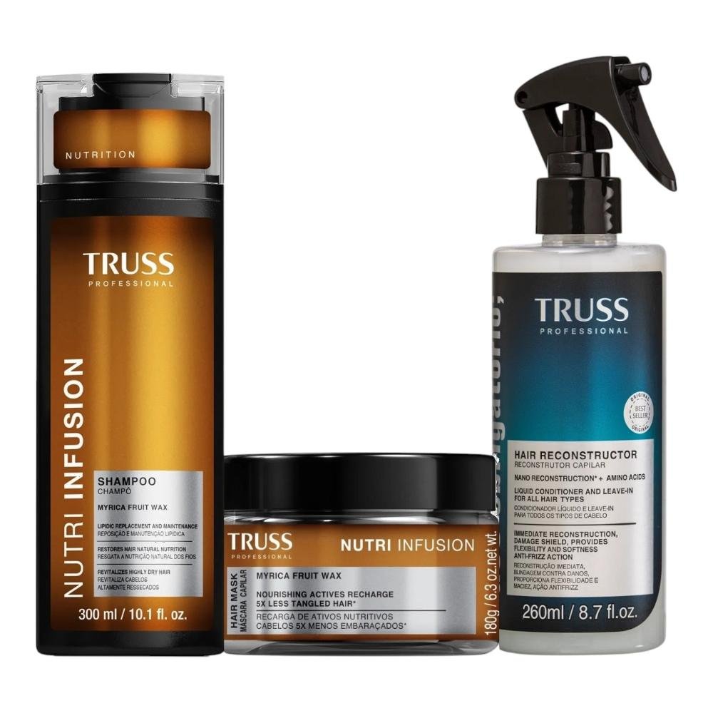 Kit Truss Nutri Infusion - Shampoo 300ml + Máscara 180g + Uso Obrigatório Spray 260ml ÚNICO 1