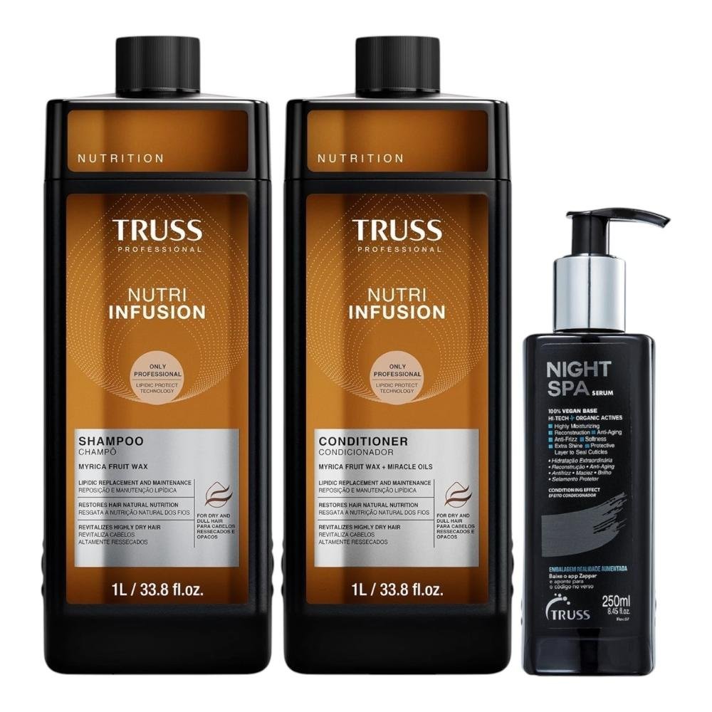 Kit Truss Nutri Infusion - Shampoo 1L + Condicionador 1L + Night Spa 250ml ÚNICO 1