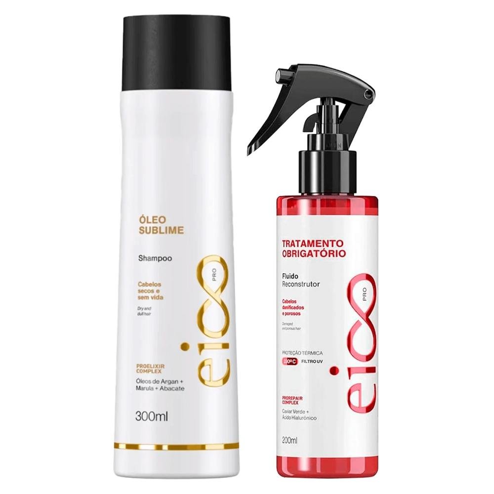 Kit Eico Pro Óleo Sublime - Shampoo 300ml + Fluido Tratamento Obrigatório 200ml ÚNICO 1