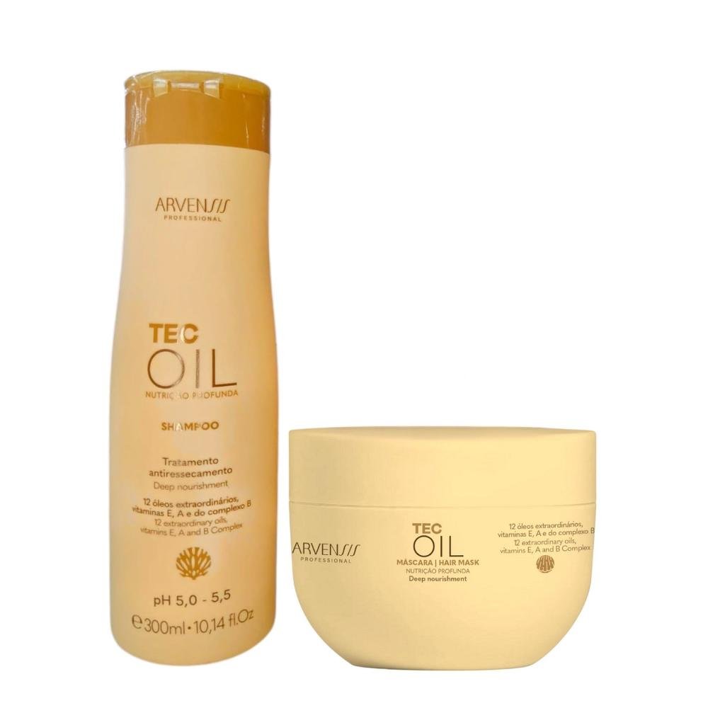 Kit Arvensis Tec Oil - Shampoo 300ml + Máscara 250g ÚNICO 1
