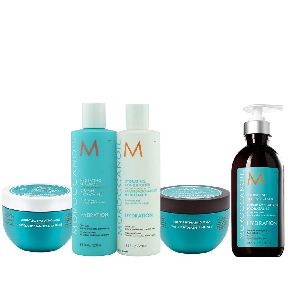 Kit Moroccanoil - Shampoo 250ml + Condicionador 250ml + Máscara Weightless 250ml + Máscara intense 250ml + Styling 300ml ÚNICO 1