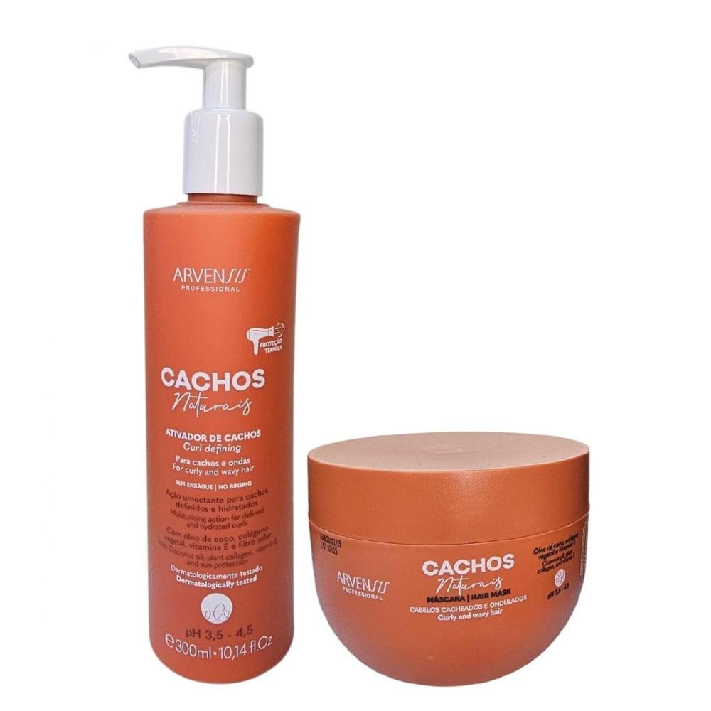 Kit Arvensis Professional Cachos Naturais - Ativador De Cachos Curl Defining 300ml + Máscara 250g ÚNICO 4