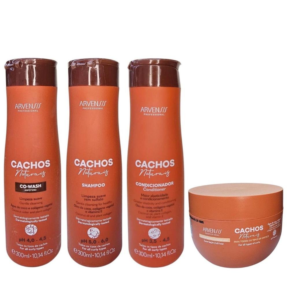 Kit Arvensis Cachos Naturais - Shampoo 300ml + Condicionador 300ml + Co-Wash 300ml + Geleia Ativadora 250g ÚNICO 2