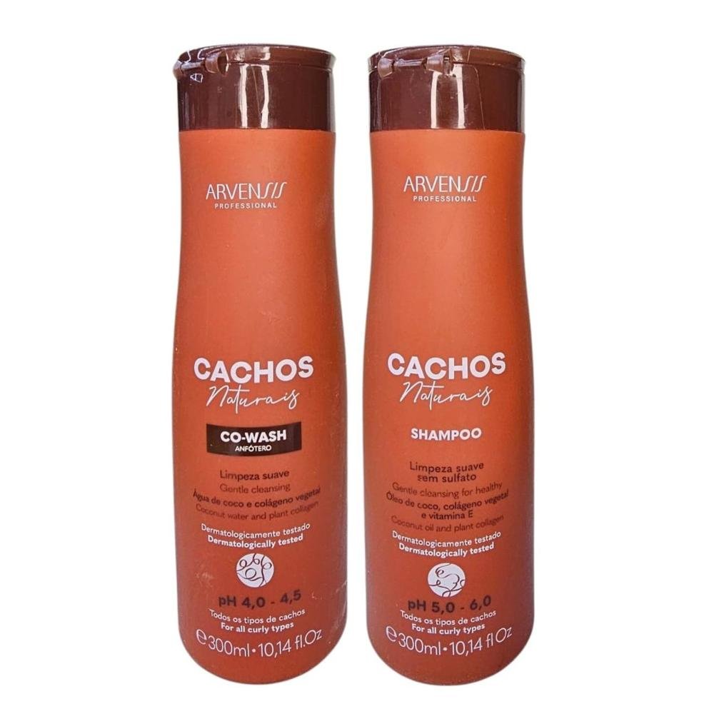 Kit Arvensis Professional Cachos Naturais - Shampoo 300ml + Co-Wash 300ml ÚNICO 4