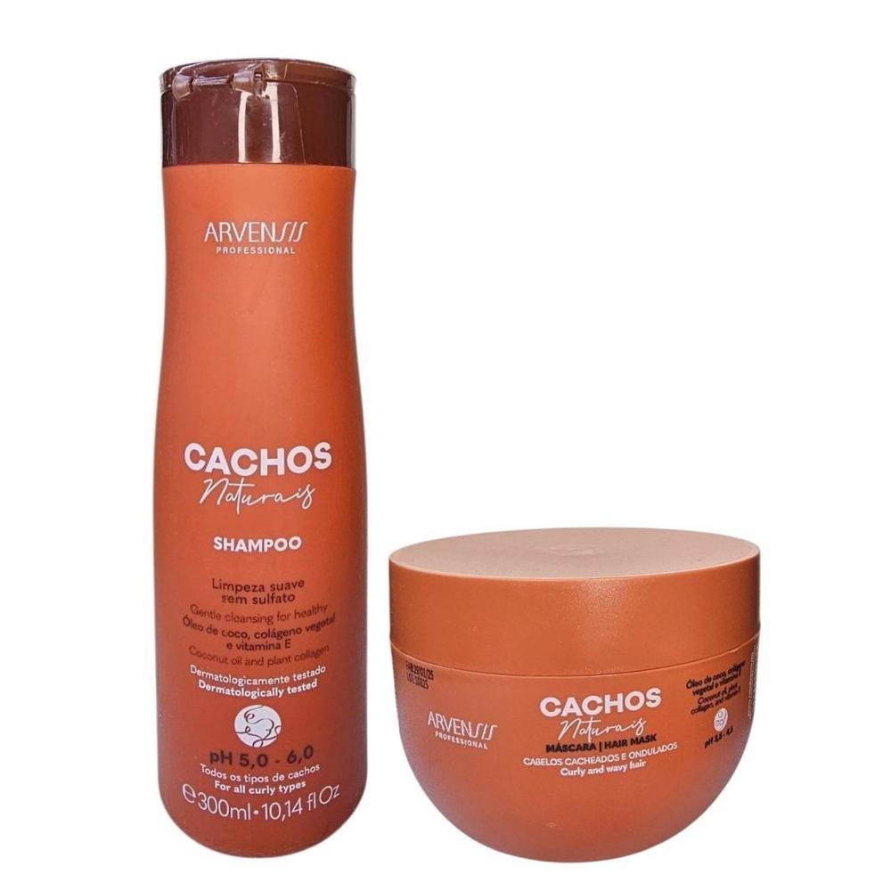 Kit Arvensis Professional Cachos Naturais - Shampoo 300ml + Máscara 250g ÚNICO 4